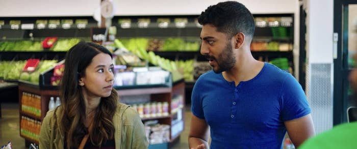 Monica and Sonny in a grocery store in Definition Please