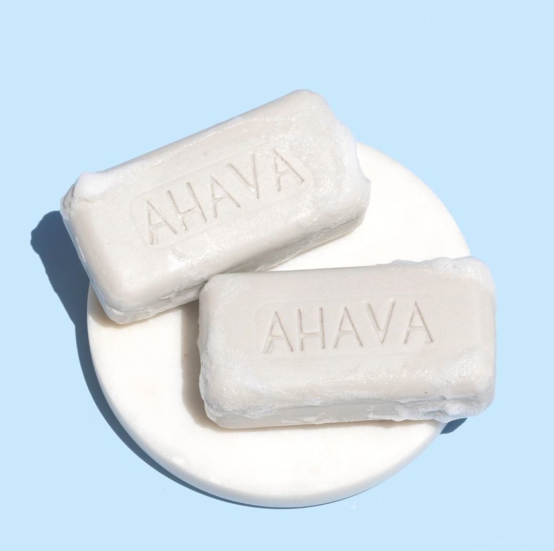 Two bars of soap on a circular tray
