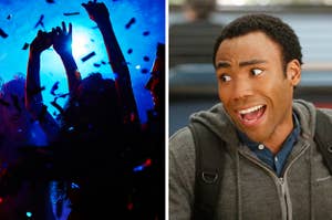 A wild dance party next to Donald Glover in Community