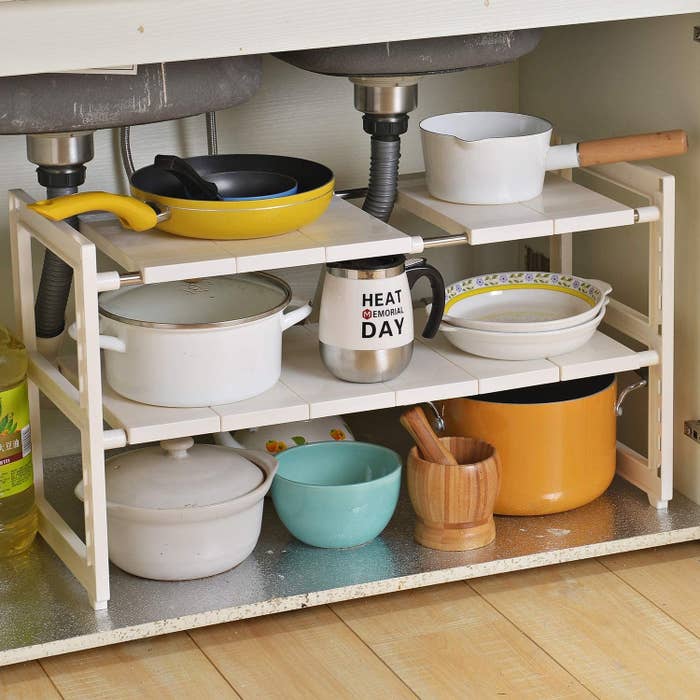 1 Set Kitchen Cabinet Organizer Shelf Kitchen Counter Storage Shelves For  Spice Jar And Dish Stackable Expandable Metal And Engineered Wood Organizer  Household Storage Accessories, 90 Days Buyer Protection