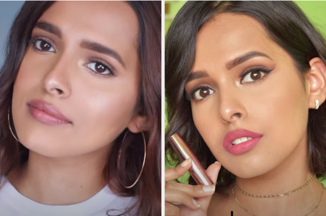 youtuber prakriti singh poses with a lipstick
