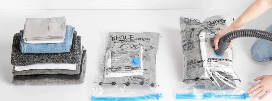Vacuum Storage Bags With Hand Pump Space Saving Vacuum Bags Clothes Bedding  6 Pc