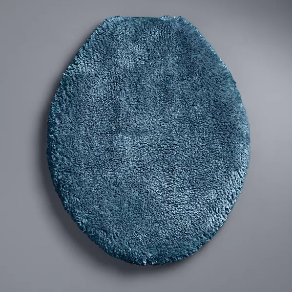 The Simply Vera Vera Wang Premium Luxury Toilet Lid Cover in mingled blue