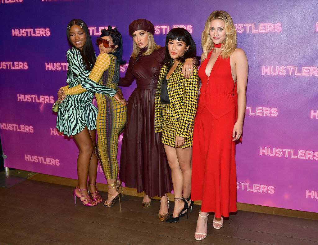 Keke Palmer, Cardi B, J. Lo, Constance Wu, and Lili Reinhart at the premiere of Hustlers