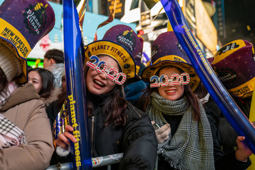 Revelers ringing in 2020 in Times Square