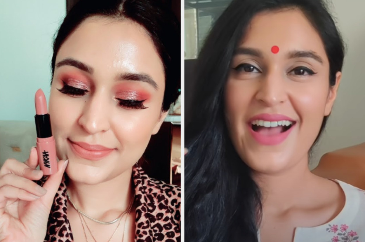 youtuber chetali chadha showcases a nykaa lipstick