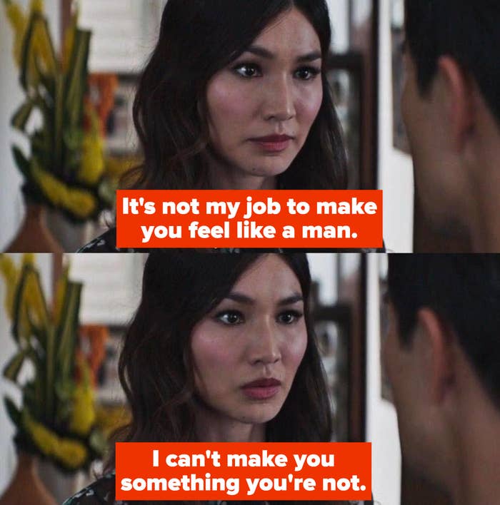 Astrid telling her cheating husband she can't make him feel like something he's not: a man