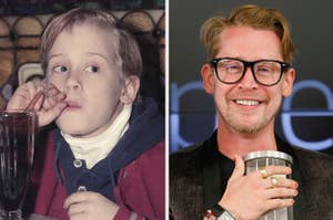 Macaulay Culkin as a kid in 1991 and as an adult in 2018