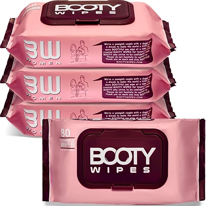 Four packs of Booty Wipes