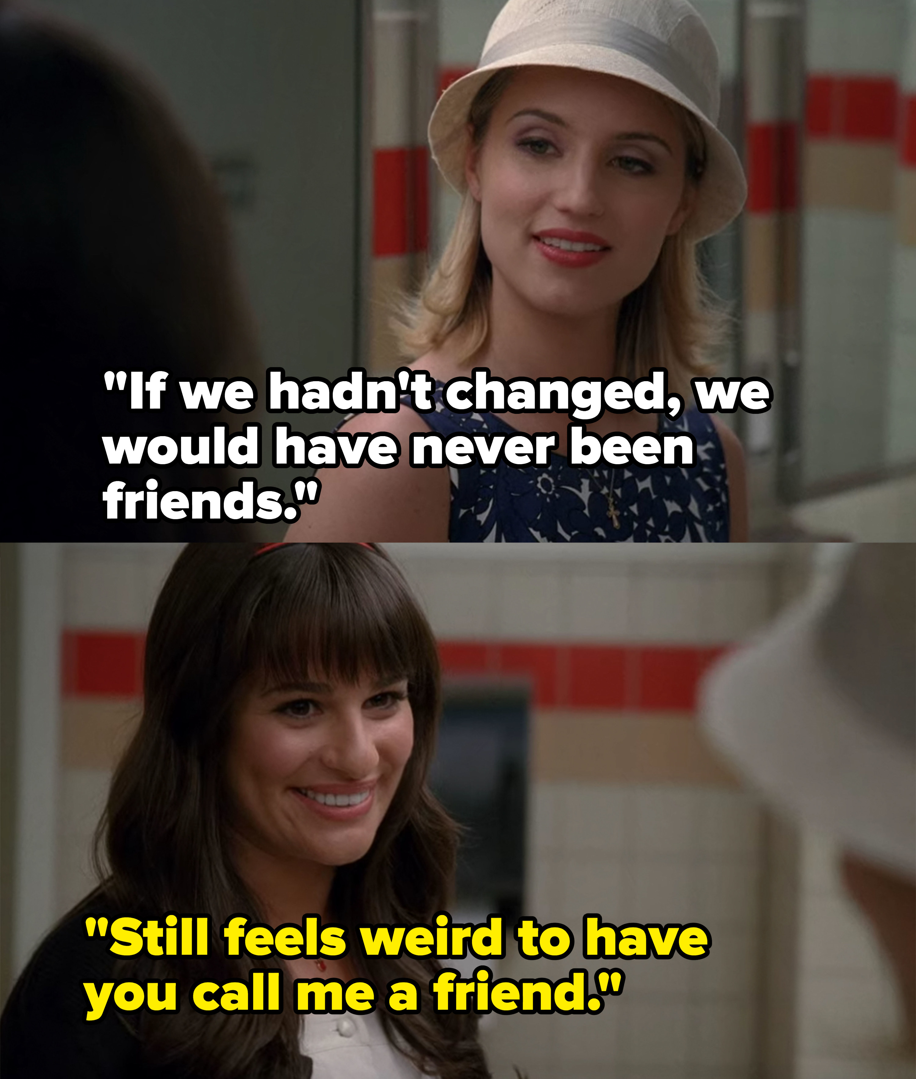 Quinn says they never would have been friends if they hadn&#x27;t changed, Rachel says it still feels weird to have Quinn call her a friend