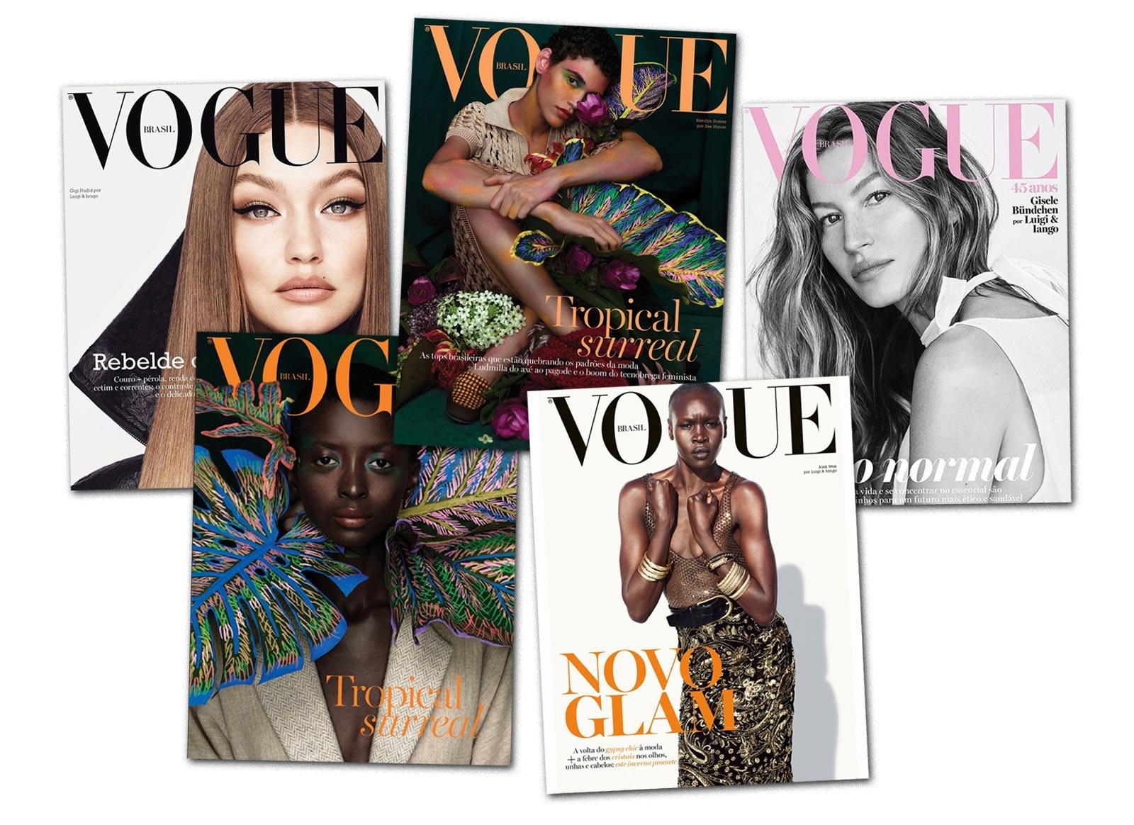 Various covers of Vogue Brazil