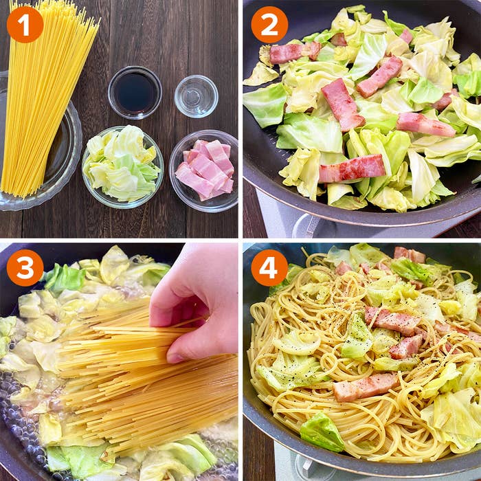 別茹で不要 ワンパンで和風パスタ