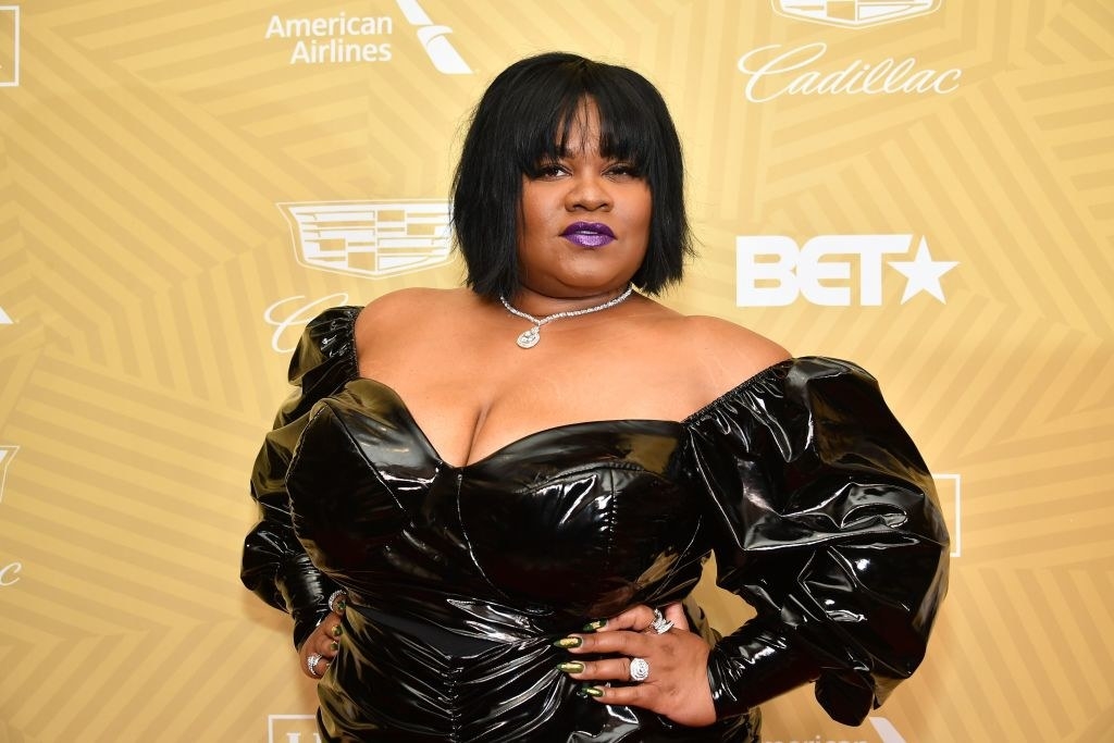 Da&#x27;Vine Joy Randolph poses in a latex dress at a Hollywood event