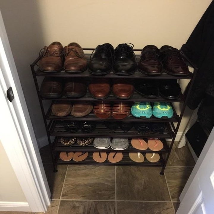 Reviewer's after picture of shoes now organized in the shoe rack