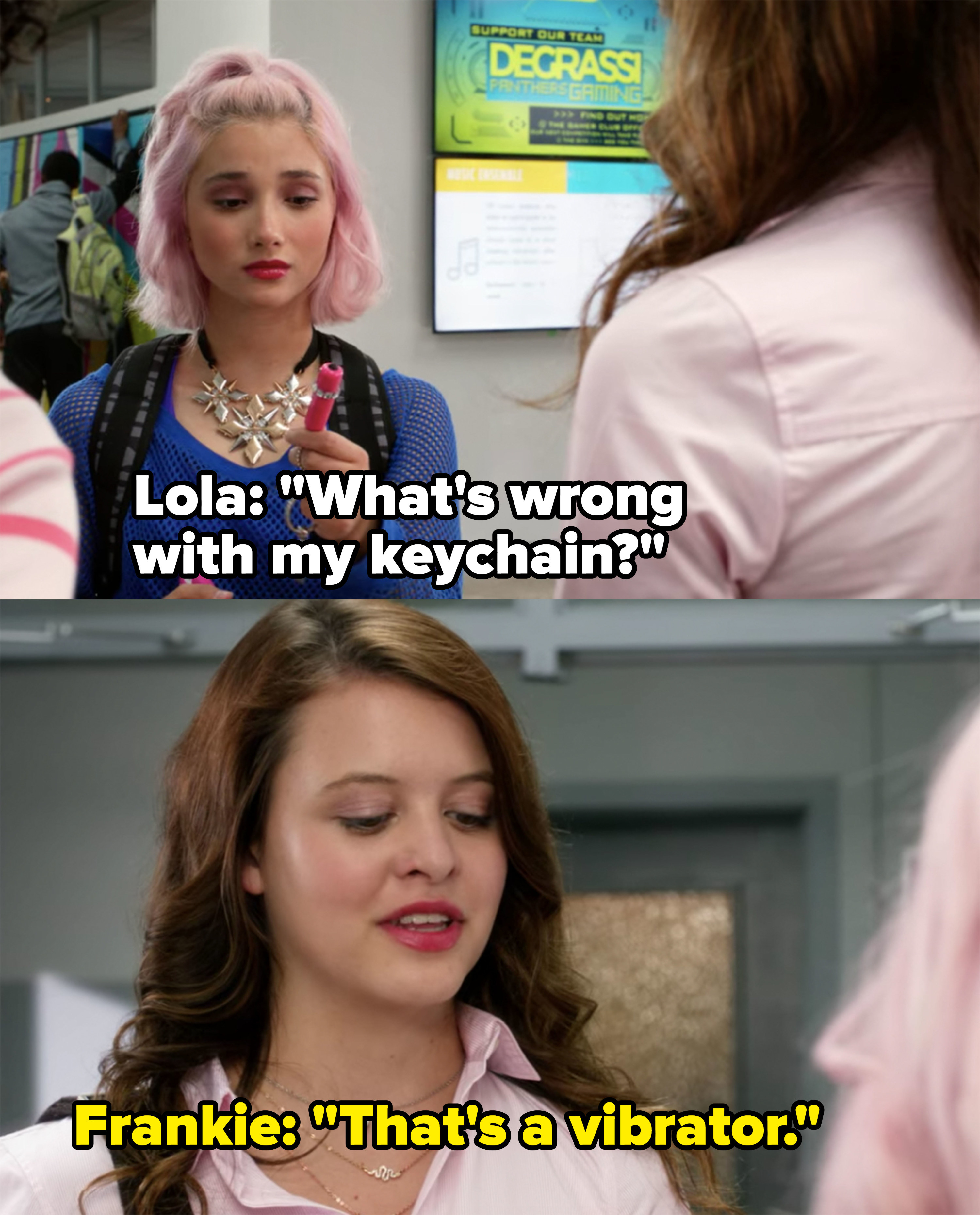 Lola mistakes a vibrator for a keychain
