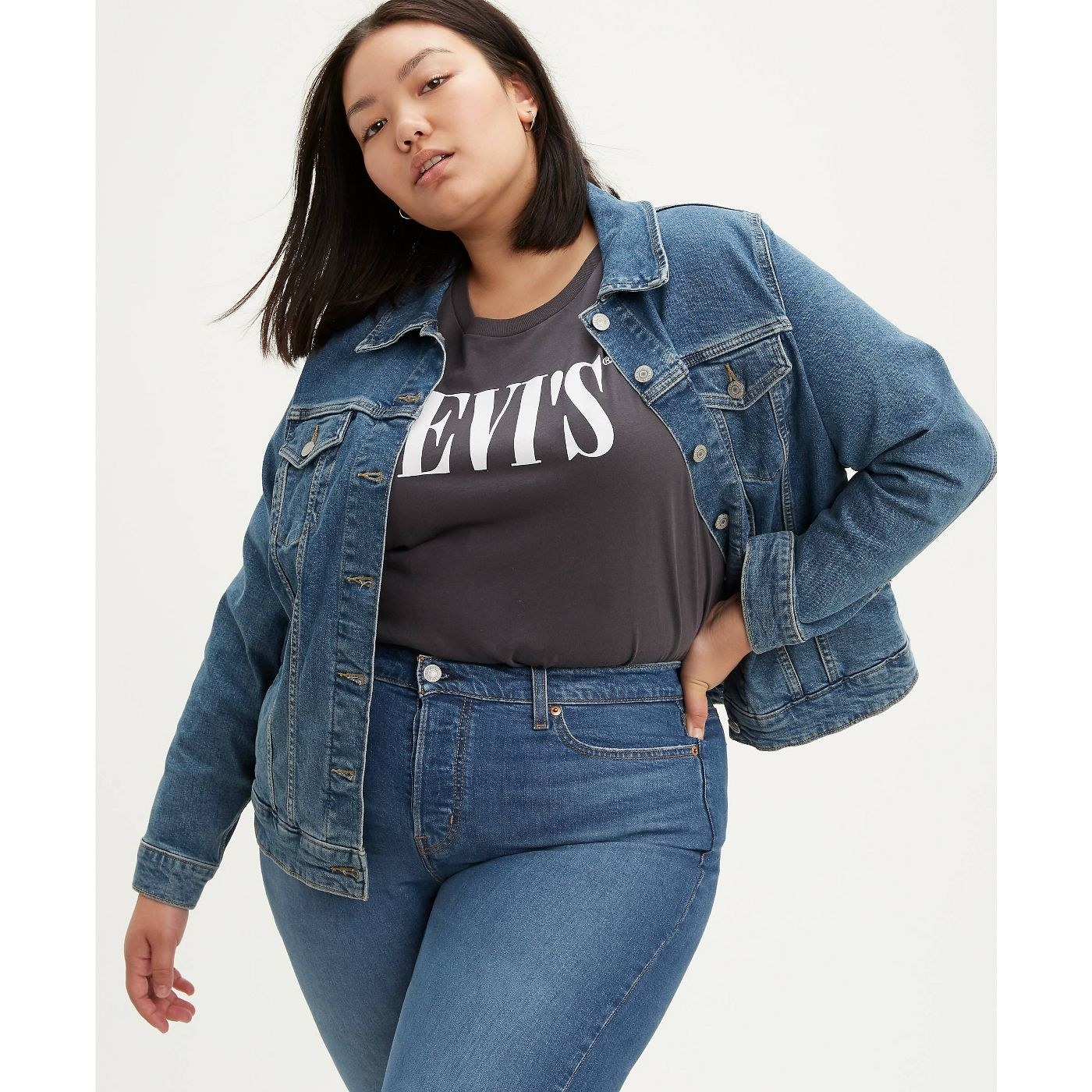 plus size denim dress target