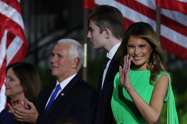 Melania Trump Wore A Green Dress To The Rnc And The Internet Turned It