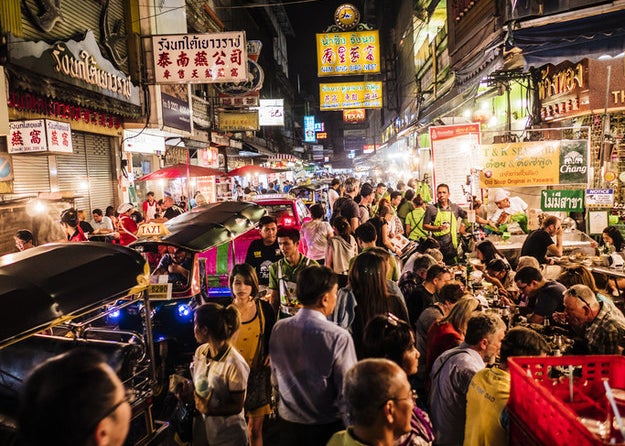 Bustling China Town road in Bangkok