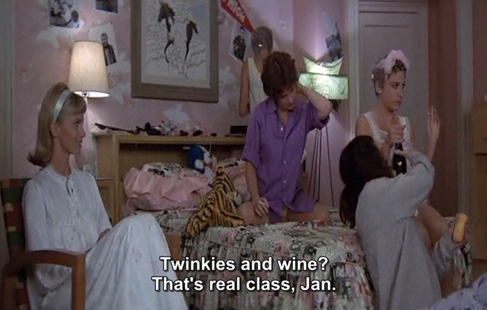 Marty criticizing Jan for bringing Twinkies to the sleepover, saying: &quot;Twinkies and wine? That&#x27;s real class, Jan&quot;