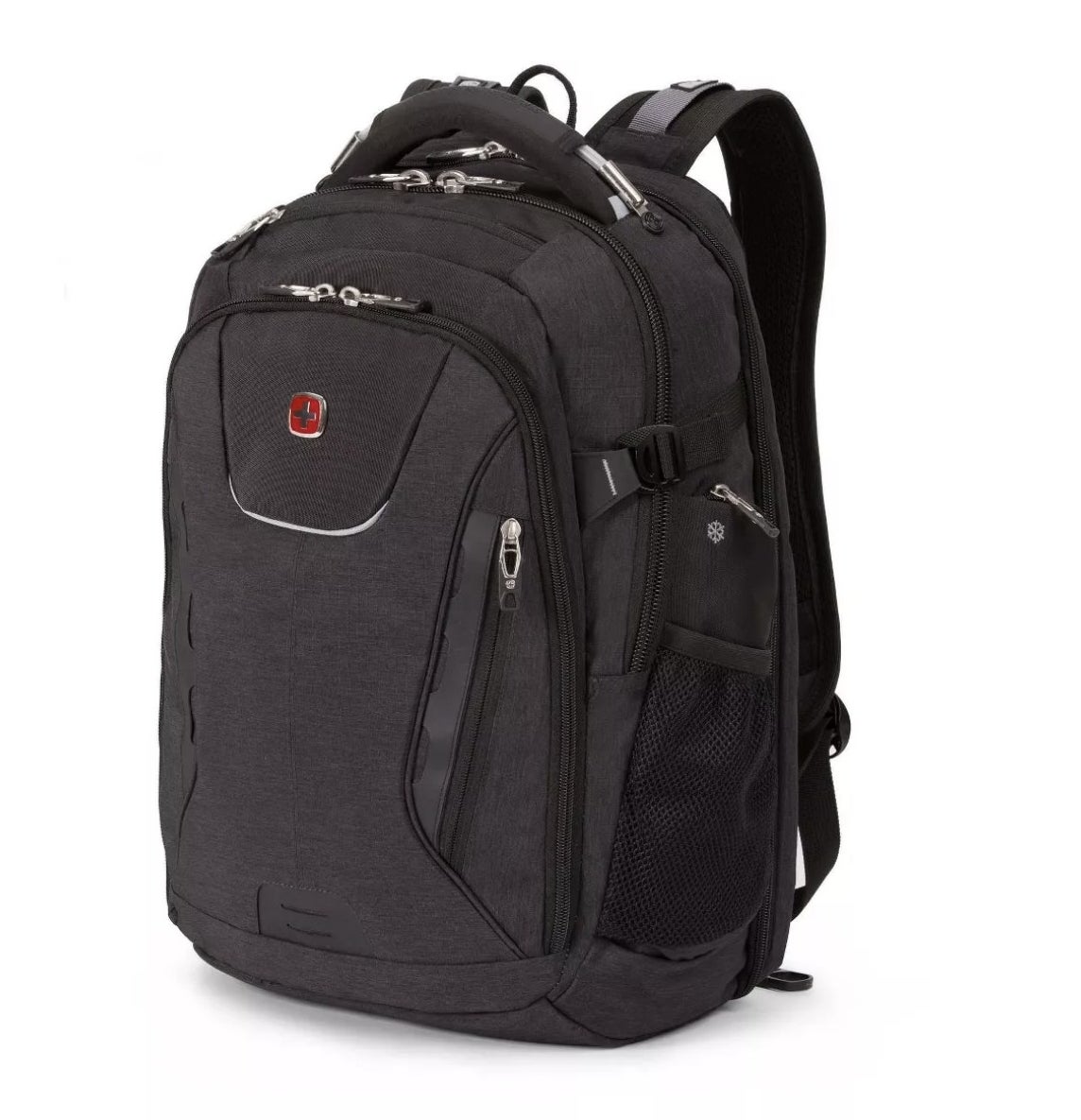 The backpack in the color charcoal