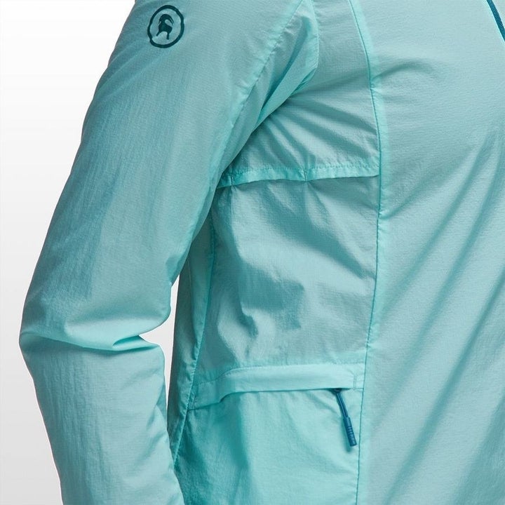 Side view showing the hidden zippered pocket 