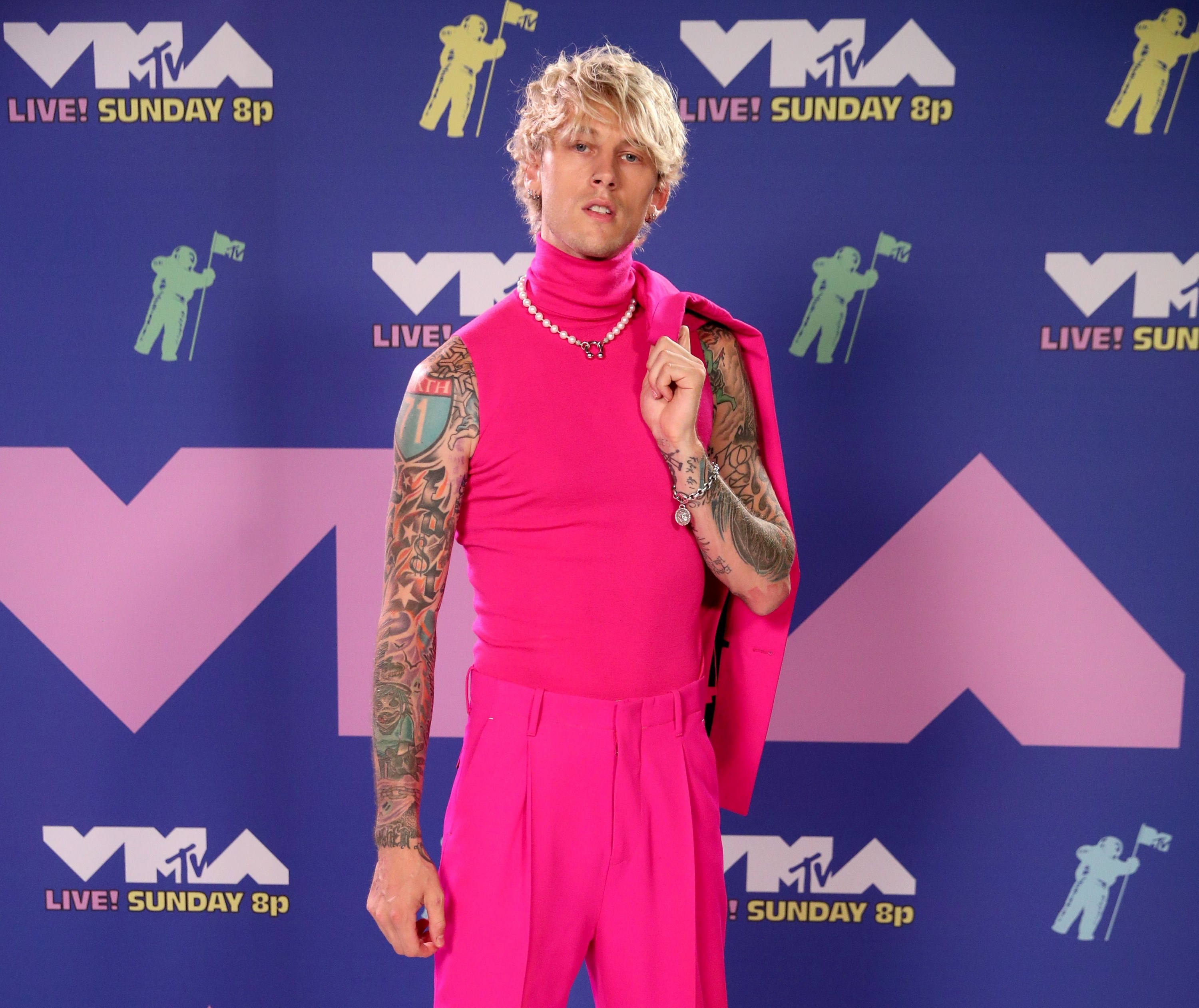 Machine Gun Kelly at the 2020 MTV VMAs.