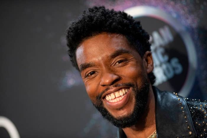 Chadwick smiling on red carpet