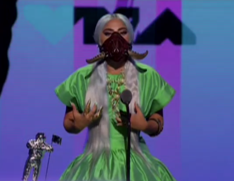 Lady Gaga at the 2020 MTV VMAs. 