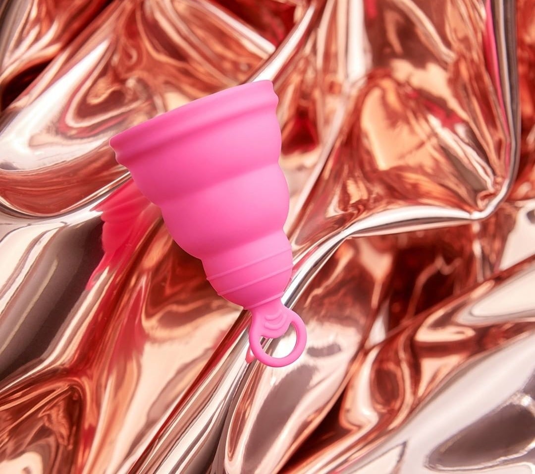The pink menstrual cup