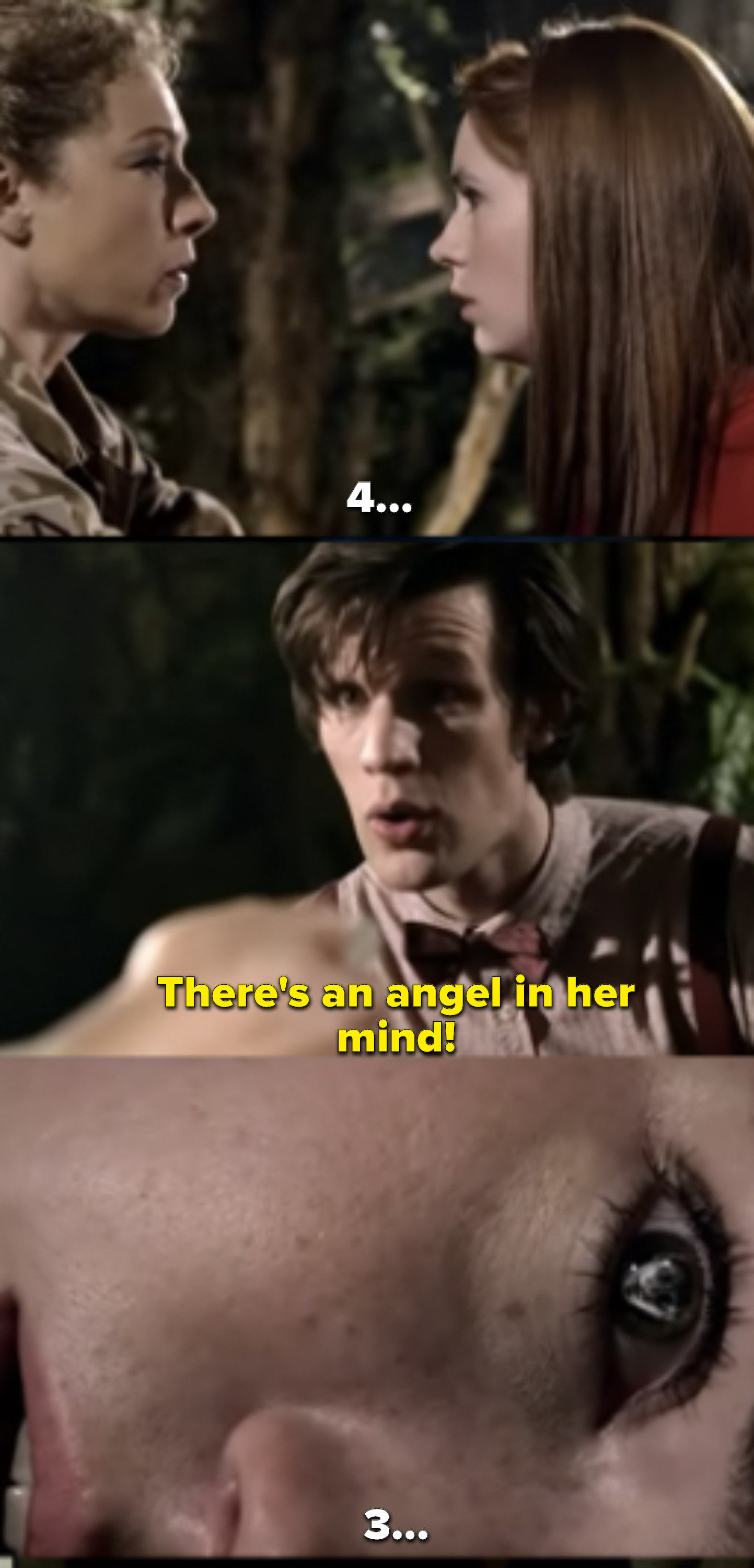 Amy says &quot;4...&quot; and then the Doctor realizes there are angels in her mind, but she&#x27;s already counting to 3
