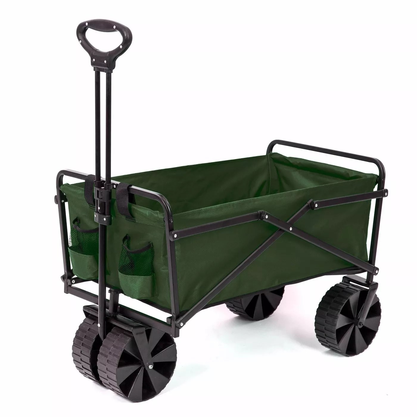 A green garden cart