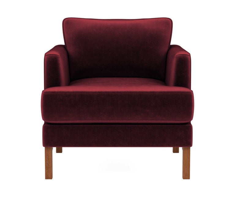 Armchair in red velvet