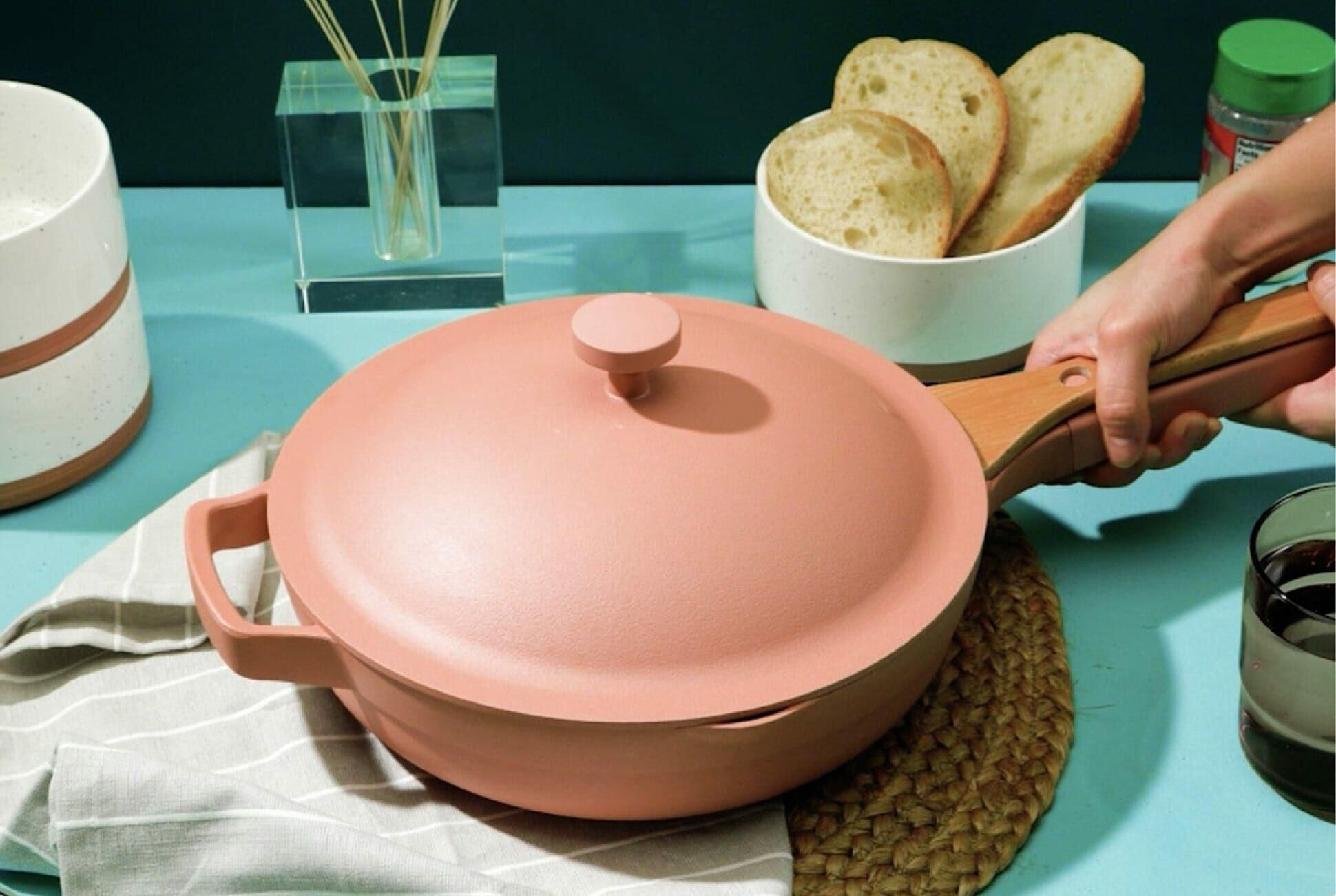 The Always Pan in the pinkish "spice" color