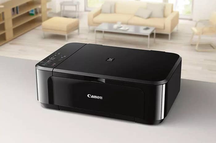 A black, wireless, Canon printer