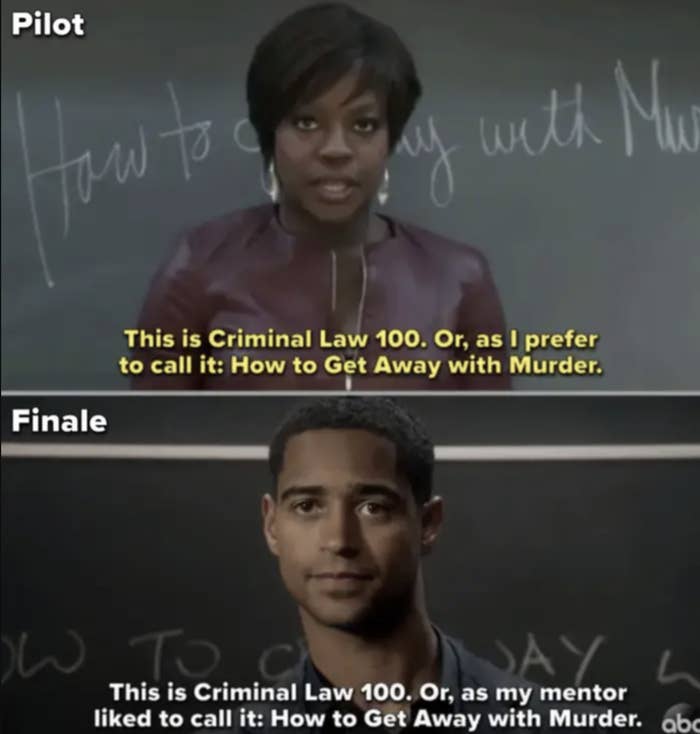 Side-by-side of Annailse and Christopher introducing their classes on the first day of law school