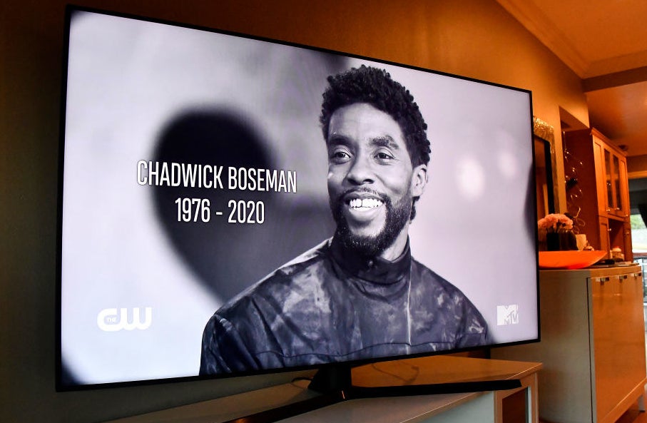 Chadwick Boseman MTV VMAs black and white In memoriam 