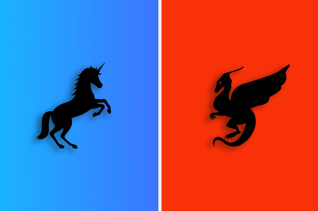 The shadowed outlines of a unicorn and a dragon