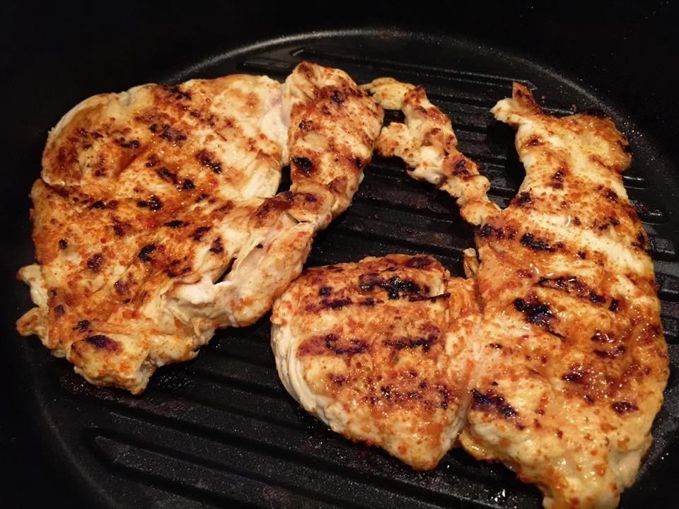 Reviewer photo showing chicken with grill marks