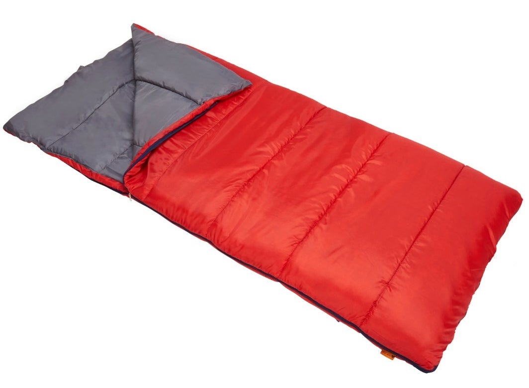 The sleeping bag in red 