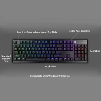 the black keyboard with rainbow backlighting