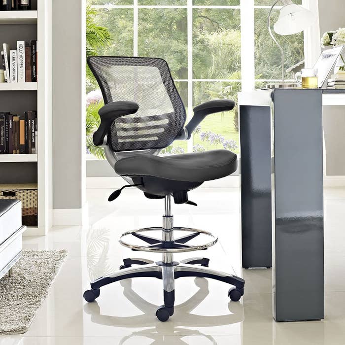 gray and black desk chair in a home office