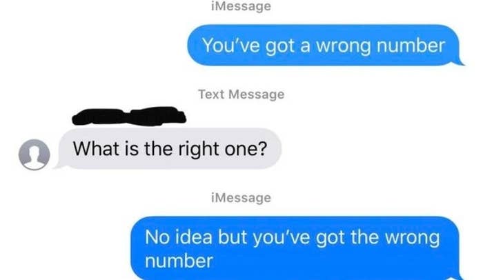 Text of a person asking someone what the right number is after being told they have the wrong one