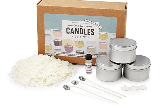 The complete make your own candles kit laid out