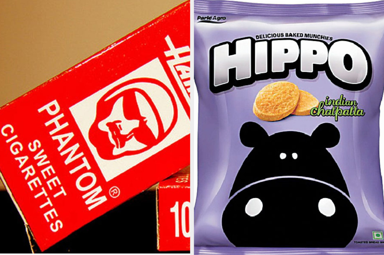 Image of Phantom Sweet Cigarettes candy and Hippo baked chips.