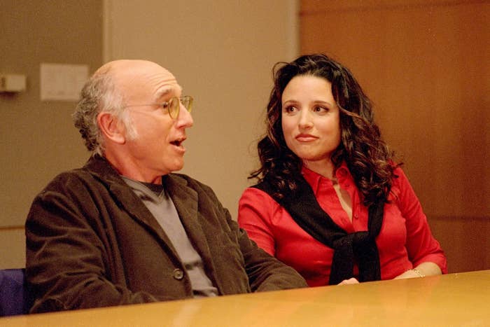 Julia Louis-Dreyfus and Larry David in Curb Your Enthusiasm