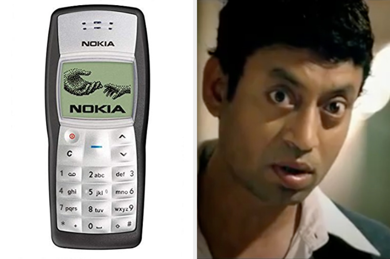 Image of a Nokia Phone and Irrfan Khan, an Indian actor.