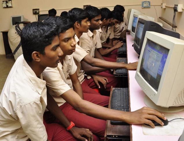 Students in a computer lab.