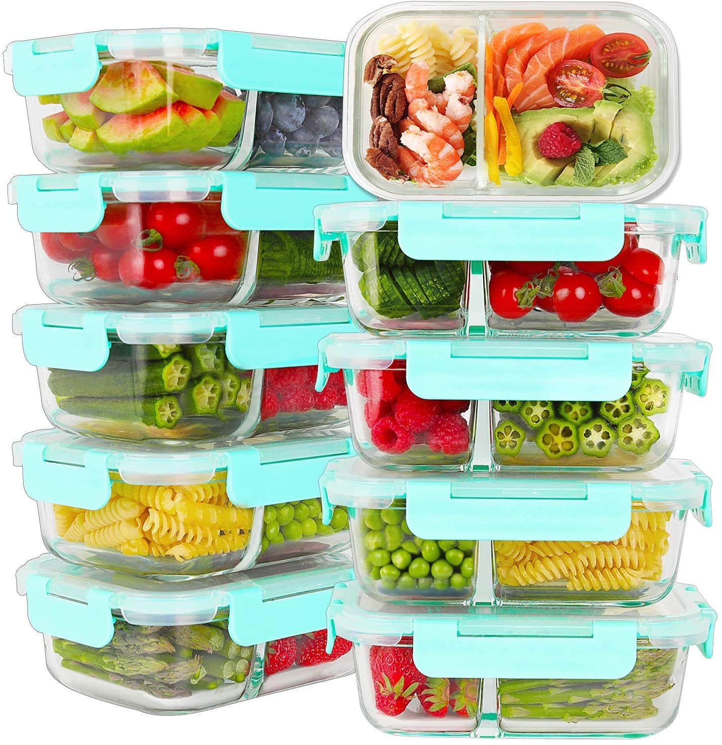 Lokyo Split Compartment Storage Lunch Box Meal Prep Containers