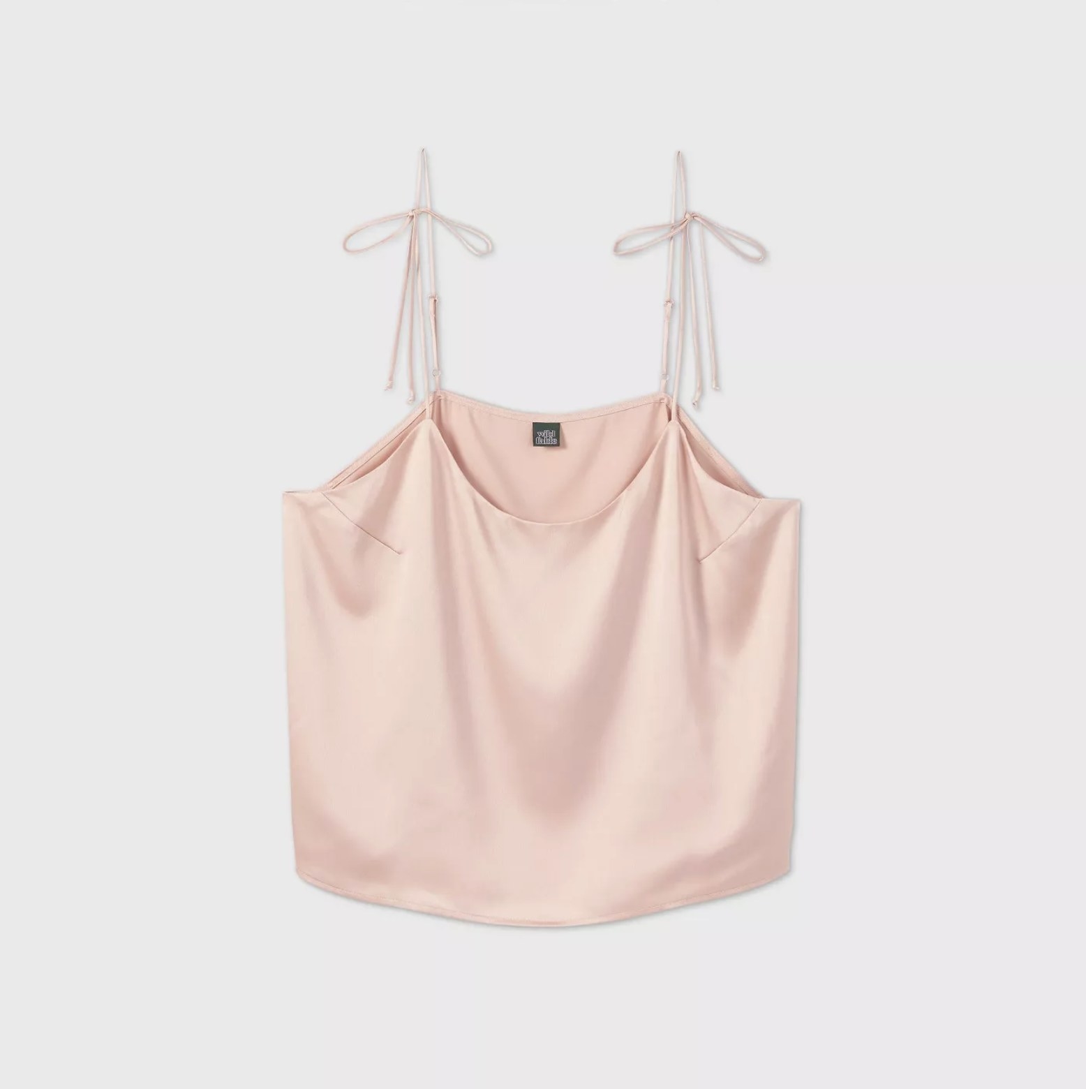 Light pink cami with tie-detailing on the straps