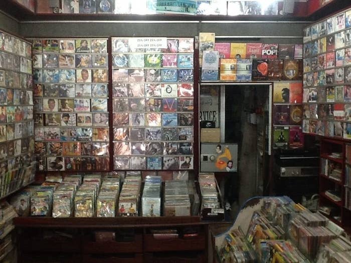 An image of a record store in India.